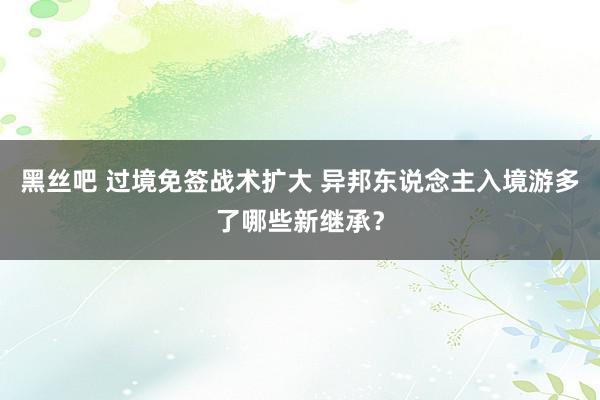 黑丝吧 过境免签战术扩大 异邦东说念主入境游多了哪些新继承？