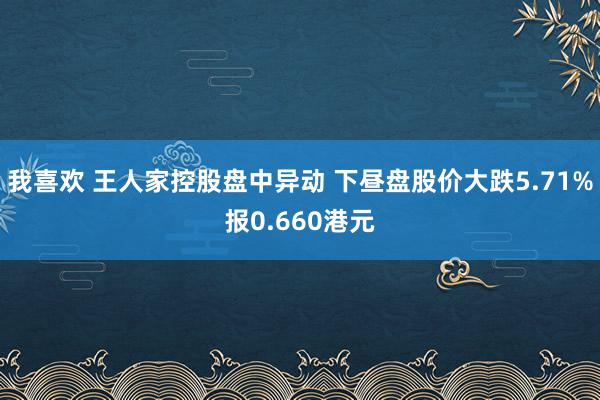 我喜欢 王人家控股盘中异动 下昼盘股价大跌5.71%报0.660港元