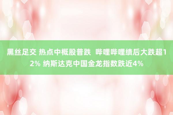 黑丝足交 热点中概股普跌  哔哩哔哩绩后大跌超12% 纳斯达克中国金龙指数跌近4%