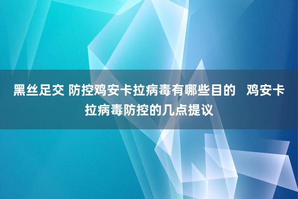 黑丝足交 防控鸡安卡拉病毒有哪些目的   鸡安卡拉病毒防控的几点提议