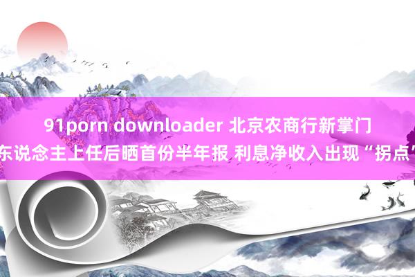 91porn downloader 北京农商行新掌门东说念主上任后晒首份半年报 利息净收入出现“拐点”