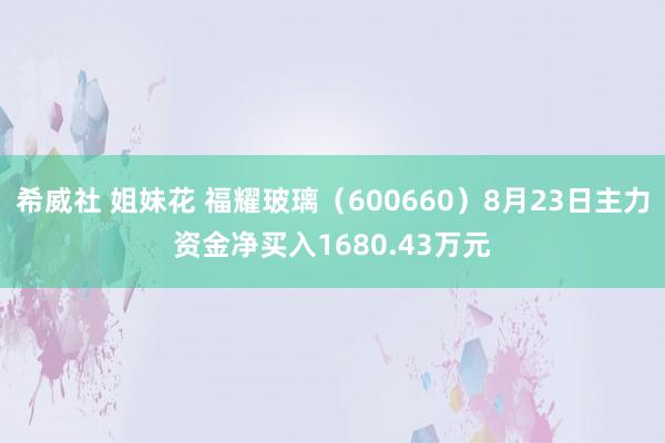 希威社 姐妹花 福耀玻璃（600660）8月23日主力资金净买入1680.43万元