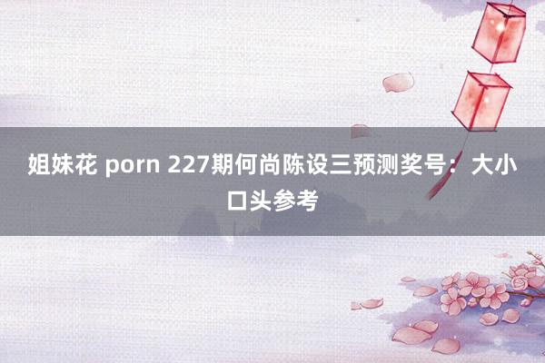 姐妹花 porn 227期何尚陈设三预测奖号：大小口头参考