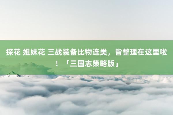 探花 姐妹花 三战装备比物连类，皆整理在这里啦！「三国志策略版」